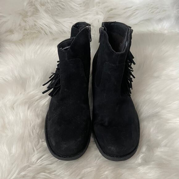 Born Boots Womens Size 9 Black Kenia Suede Leather Fringed Ankle Booties Cowgirl - Picture 3 of 12